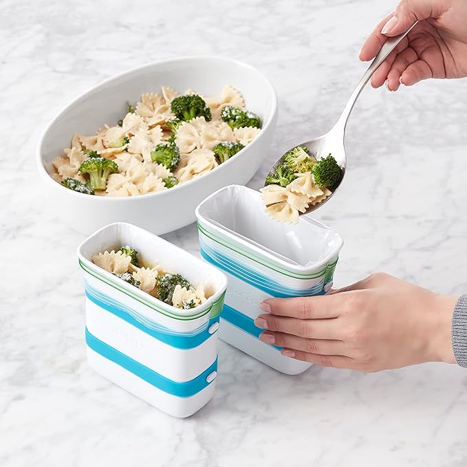 YouCopia FreezeUp Freezer Food Block Maker,2 Cup,Meal Prep Bag Container to Freeze Leftovers and Soup,(Pack of 12)