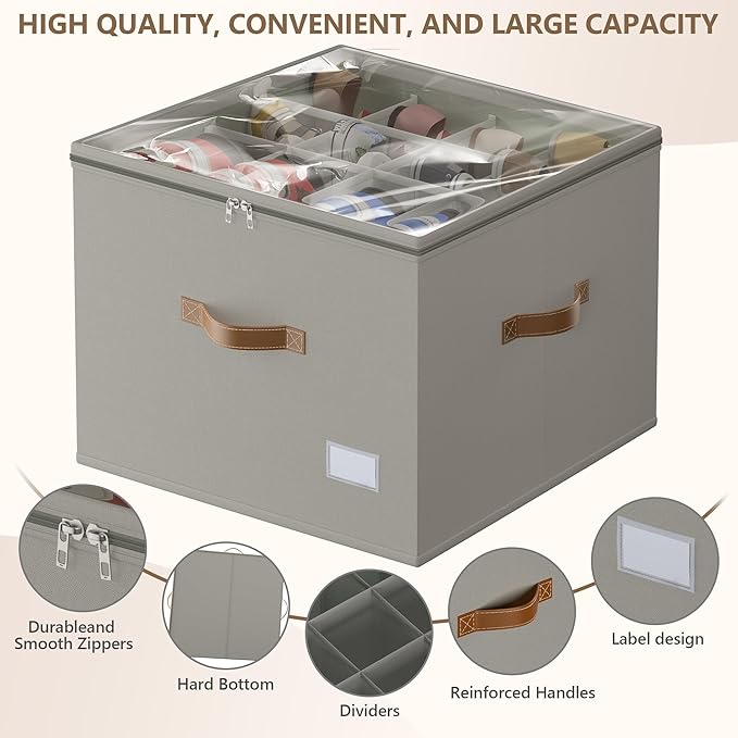 Shoe Organizer for Closet,2 Pack Shoe Storage Bins Foldable Shoe Storage Box Containers with Clear Cover and Sturdy Handles,Shoe Rack for Closet Storage for Sneakers Heels Slippers (Grey)