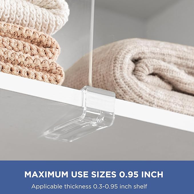 HBlife 12 Inches Tall [Extra Tall Version] Shelf Dividers, Purse Organizer for Closet, Clear Acrylic Bookshelf for Organization Closet Organizers and Storage for Handbags, 8 PCS