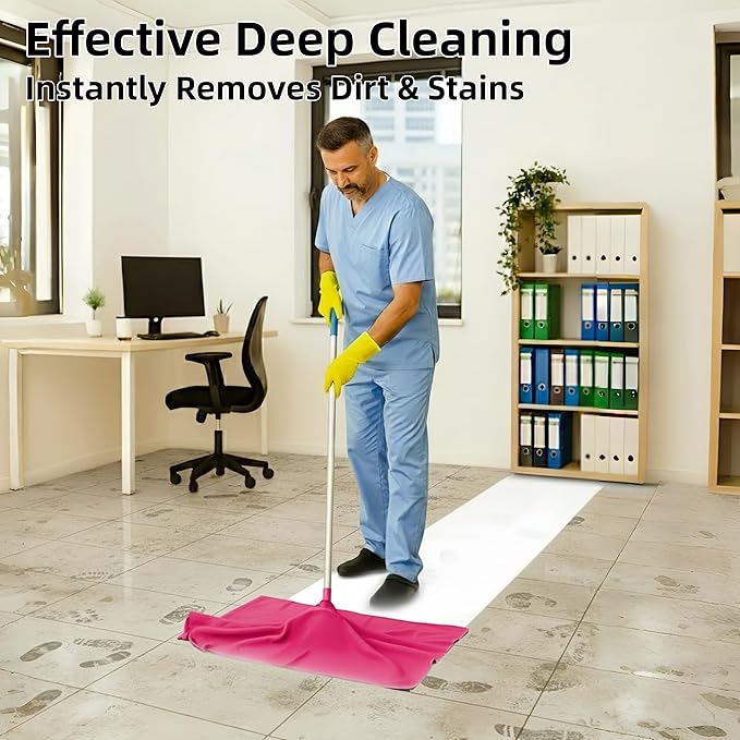 4/8 Pcs Extra Large Microfiber Cleaning Cloths – 30x20 in Mop Towels for Floor Cleaning, Reusable, Lint-Free Floor Rags, Color-Coded, pano de Chao, trapos para trapear (4, Pink)