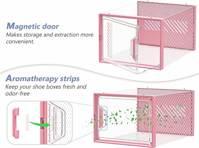 Shoe Storage, 12 Pack X-Large Shoe Organizer for Closet, Shoe Boxes Clear Plastic Stackable Shoe Storage Boxes for Size 13
