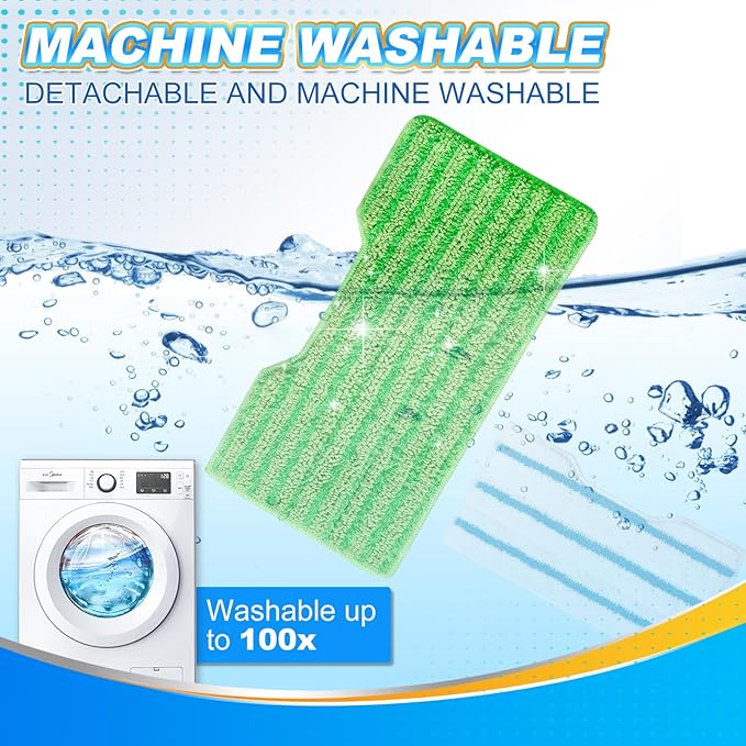 KEEPOW Reusable Microfiber Mop Pads Compatible with Shark VACMOP VM252 VM200 VM401 VM180 VM252GN VC205 VM250 Cordless Hard Floor Vacuum Mop, Compatible with VACMOP Replacement Pads, 1+1+1+1 Pack