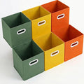 Lourome 11 inch Cube Storage Organizer, Closet Organizers and Storage Bins with Handle, Collapsible Storage Bins for Shelves, Baskets Box for Clothes, Home, Toy, Lego, Fabric, Pack of 6