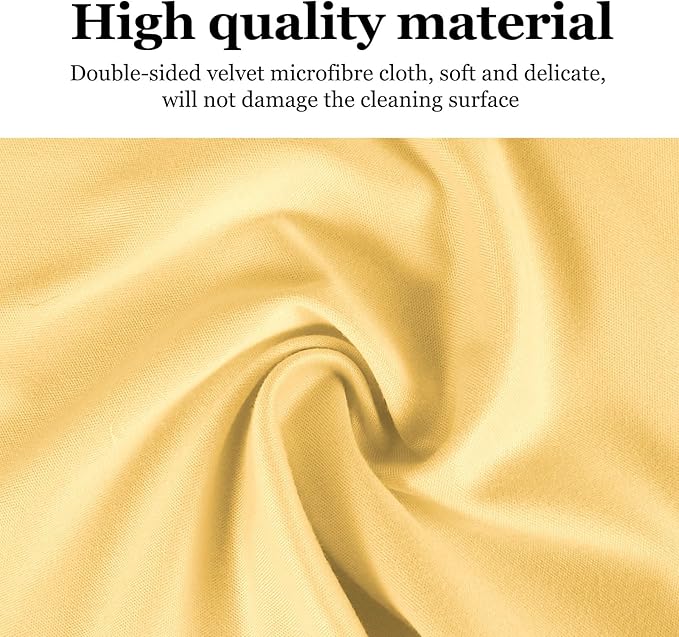 10PCS Suede Microfiber Cloths, 8"×8" Suede Cloth Cleaning Rags, Double-Sided Cleaning Cloths for Car LCD Display, Screens, Glasses, Lenses, Mirrors, Windows, Delicate Surfaces (Yellow)