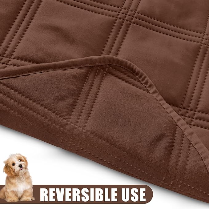 Smiry Waterproof Dog Bed Cover Blanket 30x70, Soft Reversible Pet Blanket, Washable Leakproof Cats Dogs Couch Cover for Sofa, Couch, Furniture, Lattice, Brown/Brown