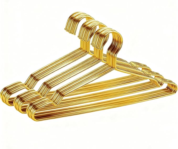 Gold Hangers Clothes 30 Pack Coat Hangers Non Slip Wire Hanger Clothing Heavy Duty Seropy Metal Hangers Space Saving Ultra Thin of Stainless Steel Hanger 16.5 Inch