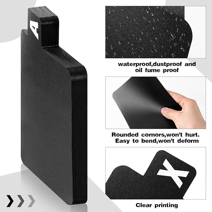 26 Pcs Vinyl Record Dividers A-Z DVD CD File Alphabet Organizer Dividers with Alphabetical Tabs Storage Record Holder Index Card for Records Albums File(Black)