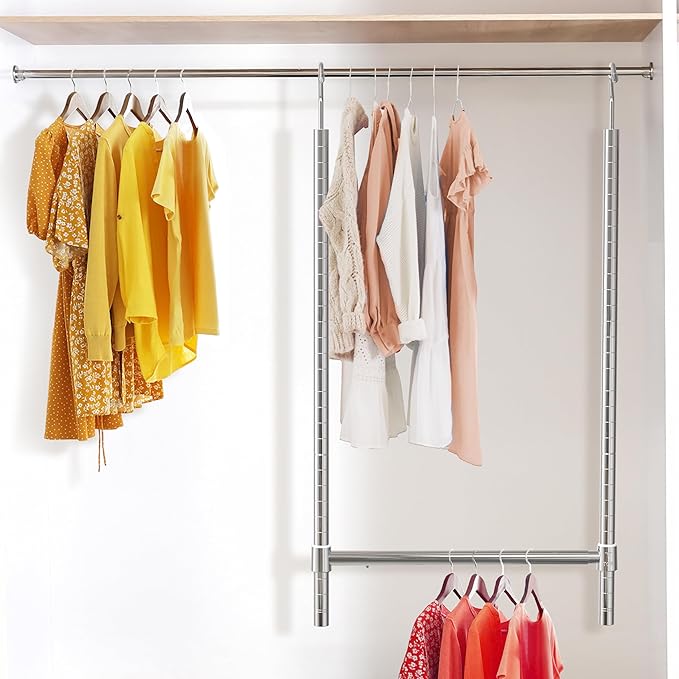 Deco Brothers Adjustable Hanging Closet Rod, Chrome