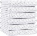 Homaxy 100% Cotton Oversized Waffle Weave Kitchen Dish Towels, Ultra Soft Absorbent Quick Drying Cleaning Towel, 20x28 Inches, 6-Pack, White