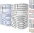 Lifewit 2 Pack Laundry Hamper Large Collapsible Laundry Baskets, Freestanding Waterproof Clothes Hamper with Easy Carry Handles in Laundry Room Bedroom Bathroom College Dorm, Grey&Blue, 2 x 80L