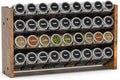 NESAPTO Spice Rack Organizer for Cabinet, Wooden 4 Tier Vertical Seasoning Organizers for Kitchen Pantry, Countertop/Wall Mount, Holds 36 Spice Jars (No Jars Included), 17.2" W × 9.4" H