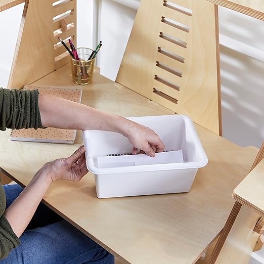 ECR4Kids Scoop Front Storage Bins, Multipurpose Organization, White, 10-Piece