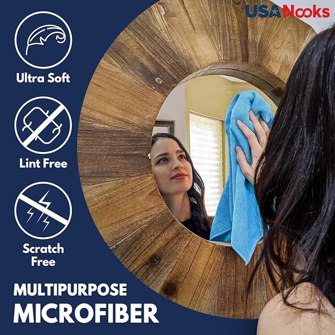 USANOOKS Premium 300GSM Microfiber Cleaning Cloth - 12.5"x12.5" High Performance - 1200 Washes, Ultra Absorbent Microfiber Towels for Cars Undercarriage, Rims & Engine Bay Cleaning - Microfiber Cloth