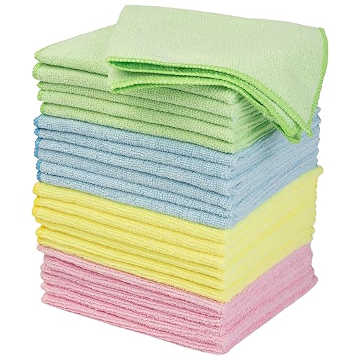 Stalwart Microfiber Cleaning Cloth Set - 24-Pack of Microfiber Towels for Cars, Home, and Kitchen - Lint-Free Absorbent 12.6-Inch Cleaning Rags