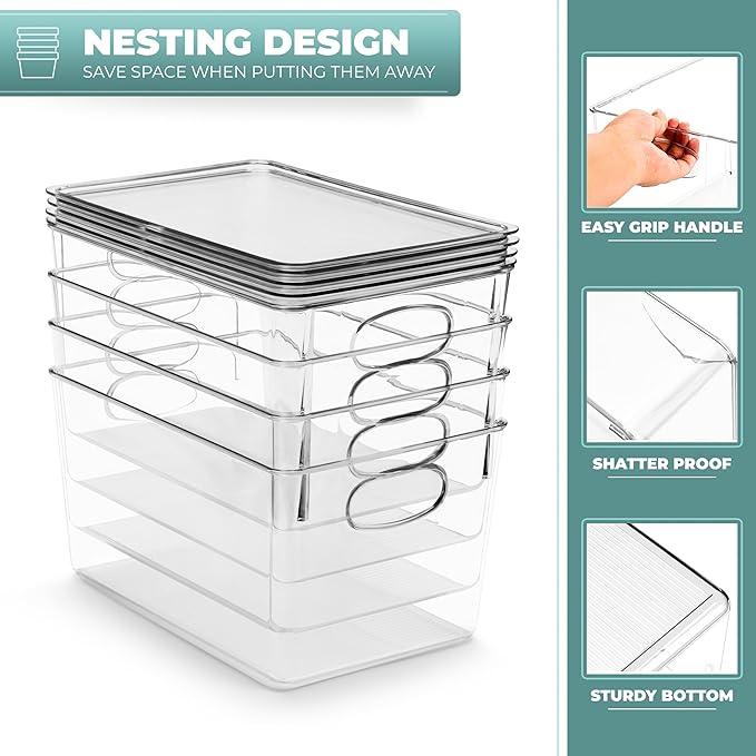 Sorbus Large Clear Plastic Storage Bins with Lids, Stackable Toy Storage Bins, Clothes, Medicine, Makeup, Closet, Art Supply, Bathroom, Shoe, Toy Storage Organizer (2 Pack)
