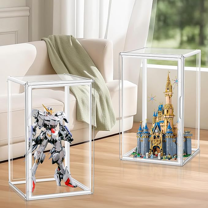 1 Pack Extra XXXXX-Large Tall Boot Storage 13.8”x 12.2”x 23.6" Acrylic Display Case Long Tall Boot Shoe Storage Box Clear Giant Figure Collection Showcase with Magnetic Lid