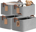 CHICVITA 4 Pack Storage Baskets for Shelves, Foldable Fabric Storage Bins with Metal Frame Handles, Closet Organizer Bins for Toys Blankets, 14.8" x 10.3" x 8.3", Gray
