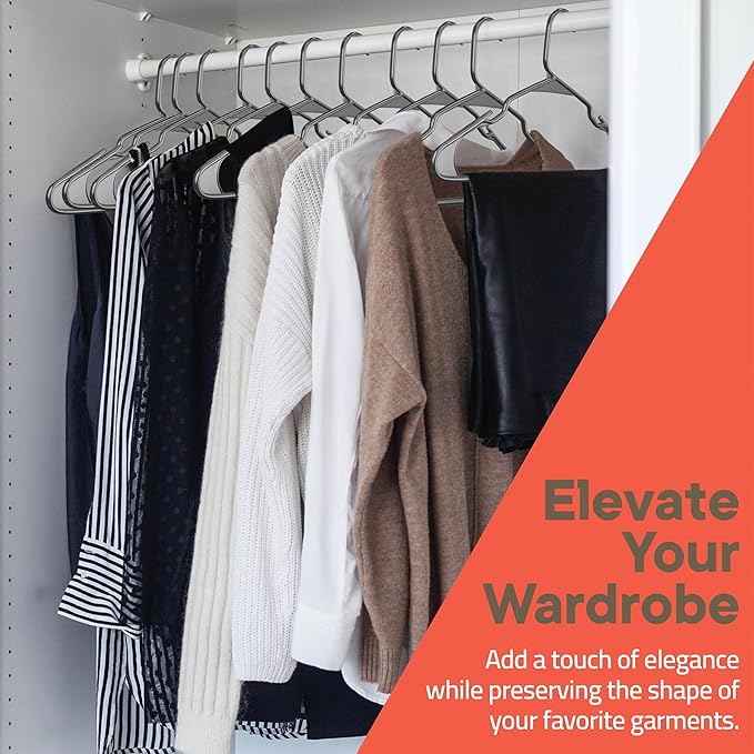 Gray Plastic Hangers 200 Pack– Heavy-Duty Plastic Hangers Slim and Space-Saving, Durable and Lightweight PP with Non-Slip Shoulder Notches for Slip Dresses, Suits, Jackets & Camisoles