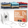 Tall White Wire Shelf Dividers for Closet Organization – Sturdy and Easy Set-Up Closet Shelf Dividers with Bonus Rose Gold Hanger (12, 12" x 12" Standard)