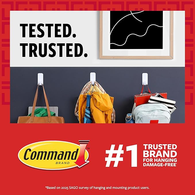 Command Small Wire Toggle Hooks, 16 Hooks and 24 Strips, Damage-Free Hanging Wall Hook with Adhesive, No Tools Required, Great for Home, Kitchen, and Office Organization, Holds up to 0.5 lb