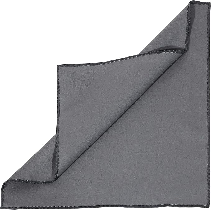 MI&VI Synthetic Chamois Microfiber Instrument Cleaning & Polishing Cloth for Violin, Viola, Cello, Bass, Guitar, Saxophone, Flute 12x12in (Charcoal-Grey)