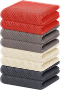 Homaxy 100% Cotton Waffle Weave Kitchen Dish Towels, Ultra Soft Absorbent Quick Drying Cleaning Towel, 13 x 28 Inches, 8-Pack, Multicolor