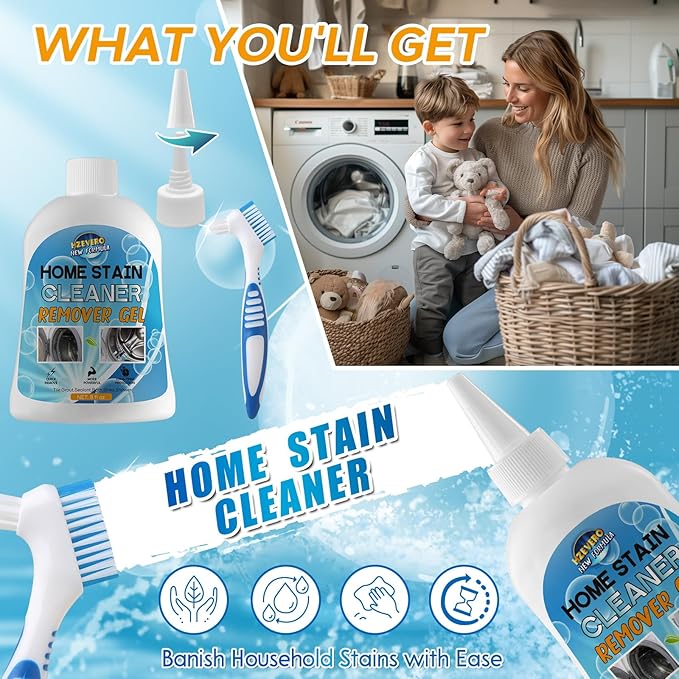 Mold Stain Remover Gel,Washing Machine Cleaner Front Load Washer Gasket Mold Remover Home Stain Cleaner Cleaning Gel for Grout Caulk, Bathroom, Shower, Bathtub, Refrigerator Cleaning Solution 8 Fl Oz