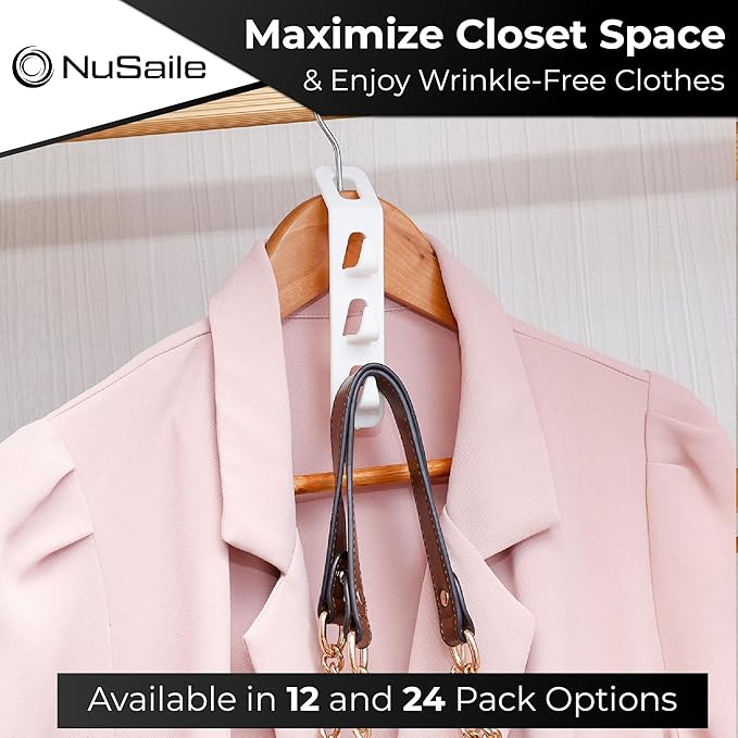 3 Hook Clothes Hanger Connector Hooks - Sturdy Plastic Space Saving Hanger Holders - Vertical Closet Hangers with 3 Hooks - Cascading Clothes Hangers - Vertical Closet Organizer - 24 pc