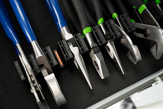 ToolBox Widget Plier Organizer Pro Series 4.0 – Magnetic Plier Holders for Tool Drawer Storage – Modular Toolbox Organizer System for Professional and DIY Mechanics - 1 Pack, 12 Holders