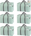 VENO 6 Pack Moving Bags and Large Christmas Storage Bins with lids. Alternative to Moving Boxes, Packing Supplies for College. Extra Large Heavy Duty Totes for Packaging (Shiny Light Green, 6 Pack)