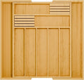 Bamboo Kitchen Drawer Organizer - Bamboo Expandable Drawer Organizer Utensil Holder & Cutlery Tray - Adjustable Wood Drawer Dividers Organizer for Silverware, Flatware, Knives (9 Slot)