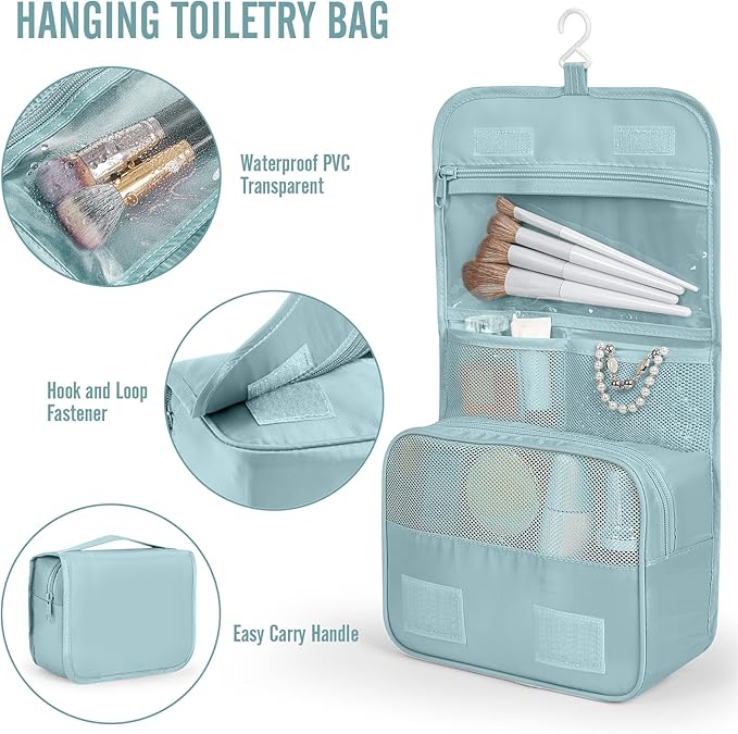 Veken 10 Set Packing Cubes for Travel Essential, Suitcase Organizer Bags in 4 Sizes, Carry-On Luggage Accessories with Large Laundry & Hanging Toiletry Bag, Must-Have for Airplane, Road Trip & Camping