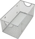 YBM Home Mesh Wire Storage Basket for Shelves, Pantry Organization, and Kitchen - Multipurpose Steel Wire Basket Holder Bin for Organizing Office Supplies, Household Toiletries and Laundry Supplies