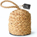 4.4lbs Natural Door Stopper for Bottom of Door Decorative Heavy Duty Door Stop with Handle Wicker Cute Door Stopper for Modern Farmhouse Water Hyacinth Home Decor 4.7" D x 6.3" H