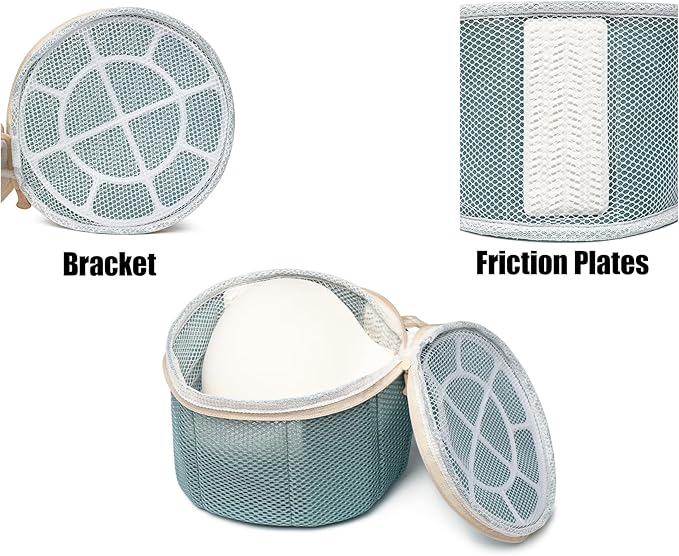 2 Pack Bra Laundry Bags for Washing Machine, Delicate Underwear Wash Bags with Anti-Deformation Structure & Fixed Friction Plates