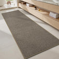 MontVoo Bathroom Runner Rugs-Chenille Absorbent Bath Mat Runner Quick Dry-Rubber Backed Bath Runners Non Slip Washable Long Bathroom Rugs,Ultra Thin Bath Rugs Fit Under Door,17"x59",Brown