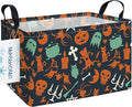 LANGYASHAN Rectangular Halloween Ghost Storage Bin Collapse Canvas Fabric Cartoon Storage Basket Home Kitchen Boys and Girls Toys Office Closet Shelf Baskets (Rec Halloween Ghost Basket)