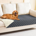 Smiry Waterproof Dog Bed Cover Pet Blanket, Soft Washable Dog Blanket for Furniture Bed Couch Sofa Reversible, Checkered (30"x70", Dark Grey/Beige)