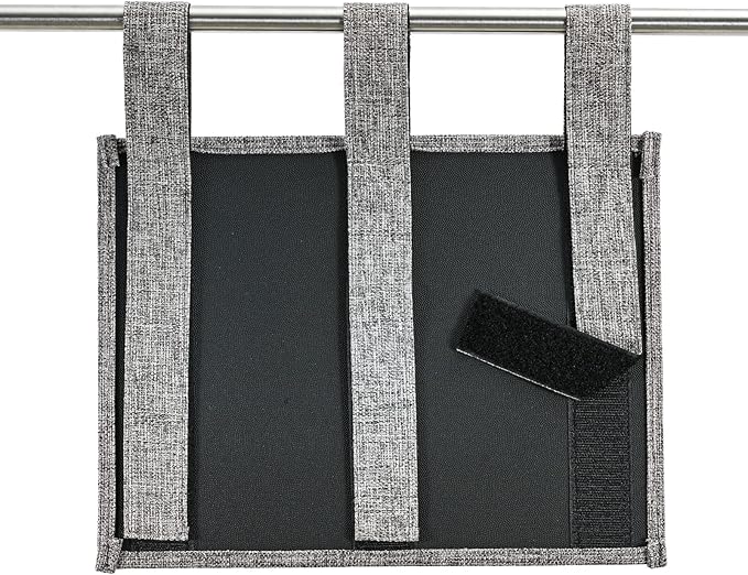 Zafit Linen Bedside Caddy, Bedside Storage Organizer for Hospital Beds, College Dorm Rooms or Baby Bed (Classic 4 Pockets Grey)