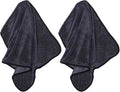 POPETPOP 2pcs Microfiber Car Drying Towels Double-Sided Ultra Absorbent Fiber Cleaning Cloths for Car Glass and Mirrors Black Gray 40x60cm Scratch-Free Wash Rags