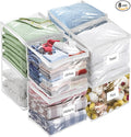 Plastic Storage Bags with Easy-Glide Zipper, Pack of 8, Durable Clear Vinyl Zippered Storage Bags for Clothes Sweaters Comforters Blankets Sheets Bedding (12 x 12 x 12 Inch)