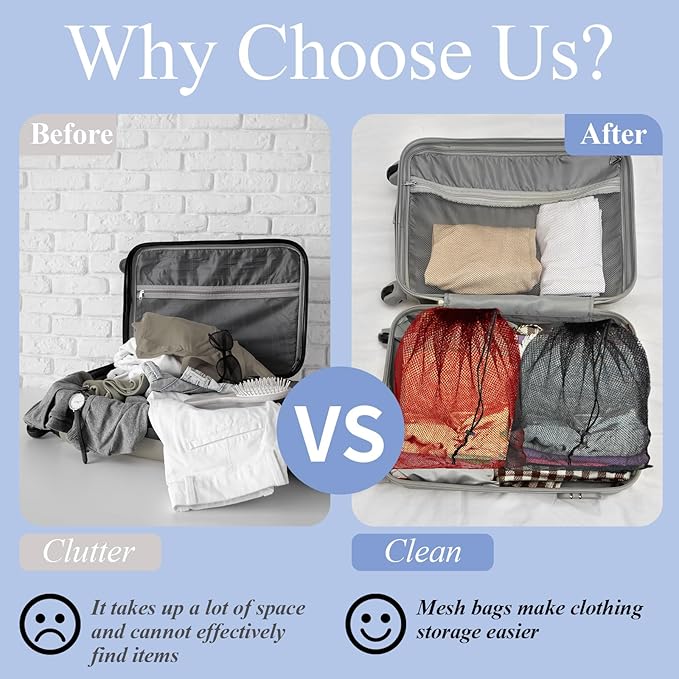 6PCS Multicolor Mesh Bag Drawstring, 14 x 17 Inch Net Bag with Lock, Multipurpose Storage Bags for Gym, Laundry, Balls, Beach and Toys