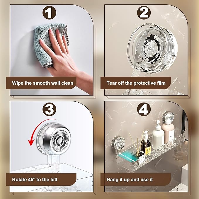 Corrugated Suction Cup Storage Holder,No-Drill Wall Mounted Storage Holder, Movable Suction Cup Shower Shelf Organizer, for Bathroom Kitchen Storage Rack Shelf Showers Accessories