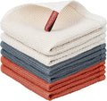 Nialnant 100% Cotton Kitchen Dish Towels,Waffle Weave Dish Cloths for Washing Dishes,Soft Absorbent Dish Rags,Quick Drying Cleaning Rags-12x12 in, 6 Pack