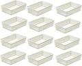 YBM Home 12-Pack Plastic Storage Baskets Bins for Home Junk Drawer, Shelves, and Office Organization, Functional Trays/Containers Great for Kitchen Pantry, Cabinets, Bedrooms, and Bathrooms, White