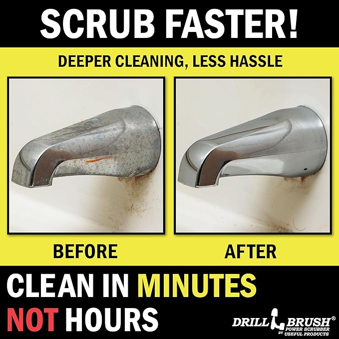 Drill Brush Attachment Set - Wheel Cleaning Brush for Drill - Shower Cleaner Brush Drill Attachment - Drill Cleaning Brush - Shower Scrubber Drill Attachment - Detail Drill Brush - Concrete Scrubbing
