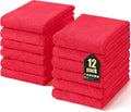 Homaxy 12 Pack Dish Towels for Kitchen (10 x 20 Inches, Red), Super Soft and Absorbent Coral Velvet Dish Cloths for Washing Dishes, Nonstick Oil Fast Drying Microfiber Cleaning Cloth