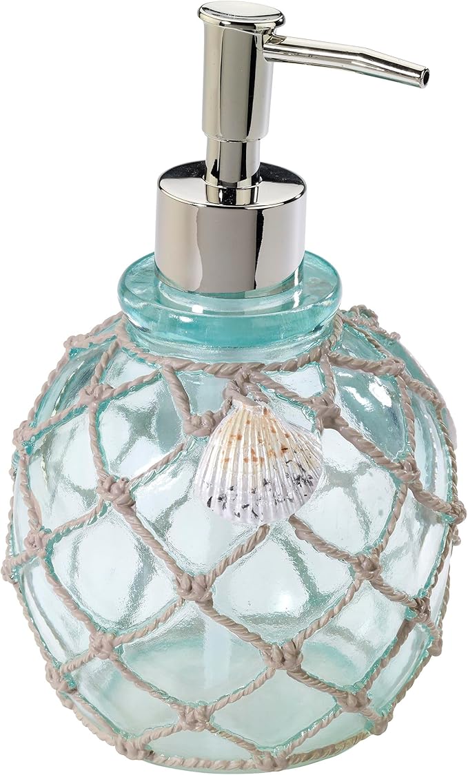 Avanti Linens - Lotion Pump/Soap Dispenser, Countertop Accessories, Beach Inspired Bathroom Decor (Seaglass Collection)