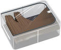 Stackable Storage Boxes with Clear Lids, 15.8-Inch Closet Storage Bins with Metal Frame for Shoe, Boot, ﻿Sneaker (1 Pack, 19Qt, 15.8x11.8x6in)