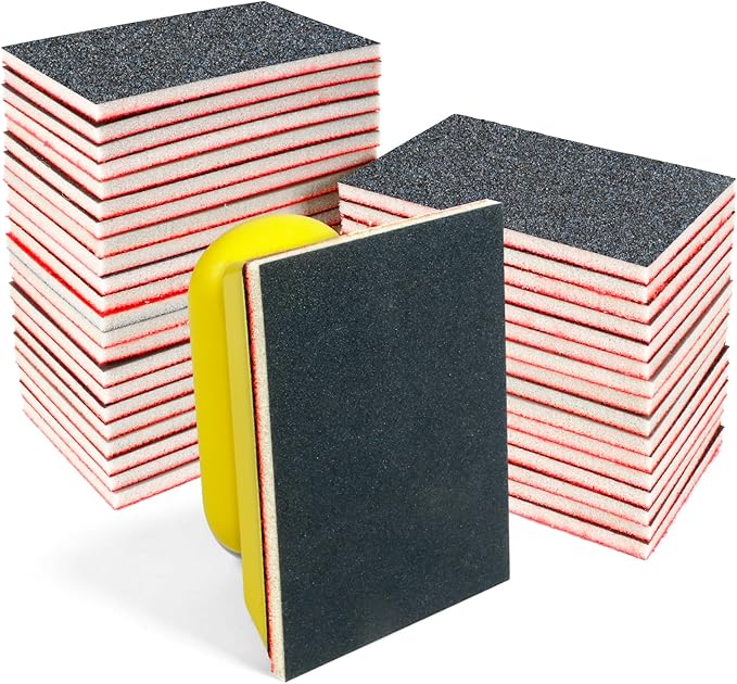 Sanding Sponge Holder, Sanding Blocks for Wood, Metal, Drywall, Glazing, 7 * 10cm Yellow